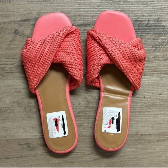 Nordstrom Hack Flat Sandals Coral Women’s Size 9M - Picture 3 of 8